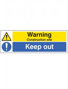 Warning Construction Site Keep Out rigid plastic - 2 sizes Site Products